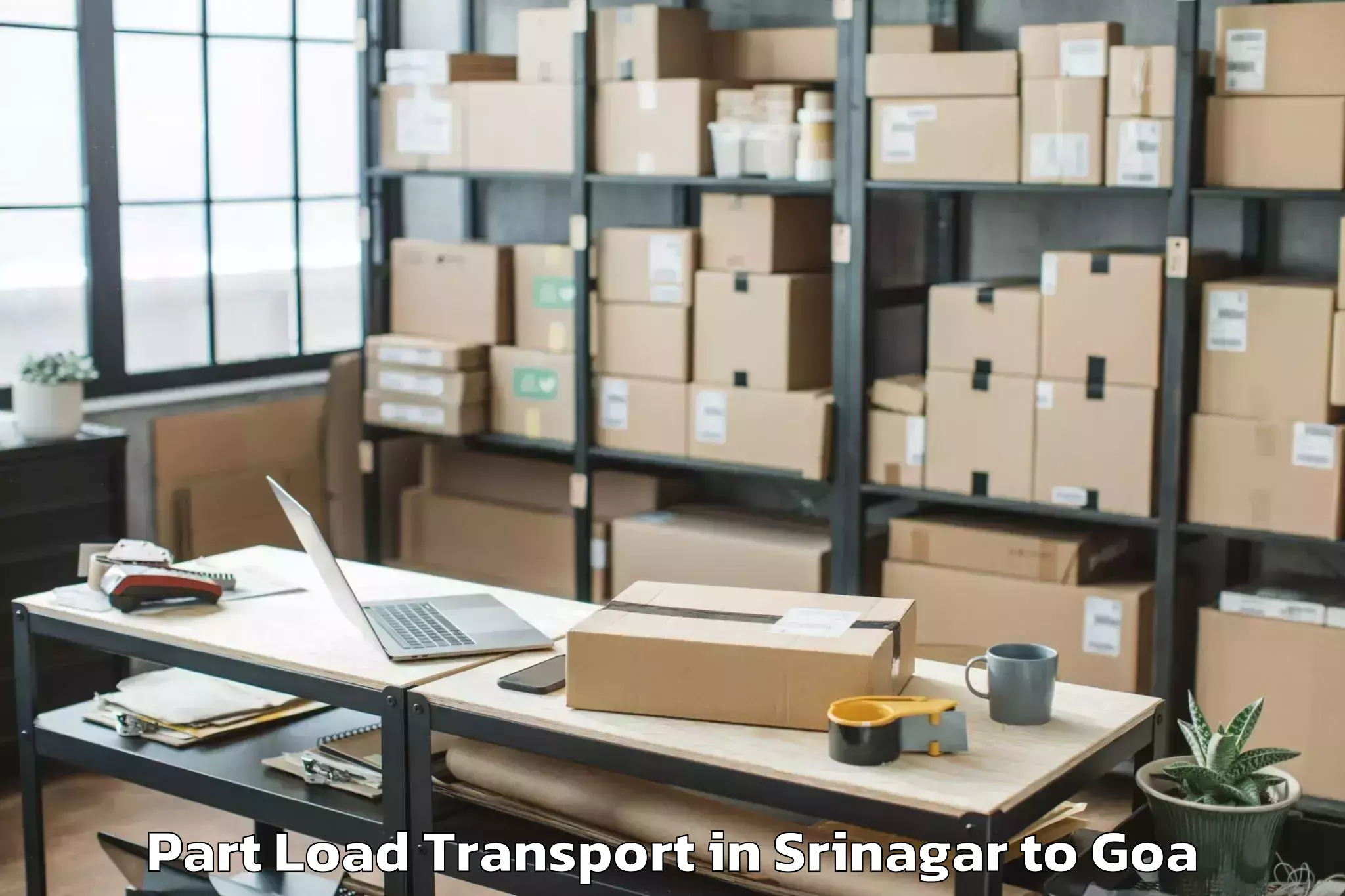 Book Srinagar to Cuncolim Part Load Transport Online